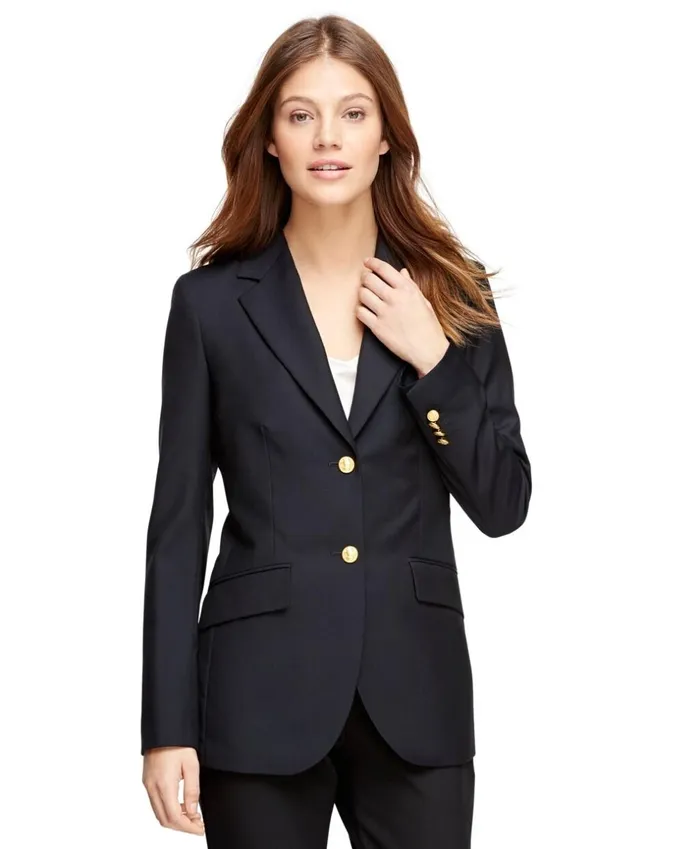 Brooks Brothers Petites Petite Loro Piana Classic Fit TwoButton Blazer Navy 8211 Women Brooks Brothers Petites Petite Loro Piana Classic Fit TwoButton Blazer Navy 8211 Women