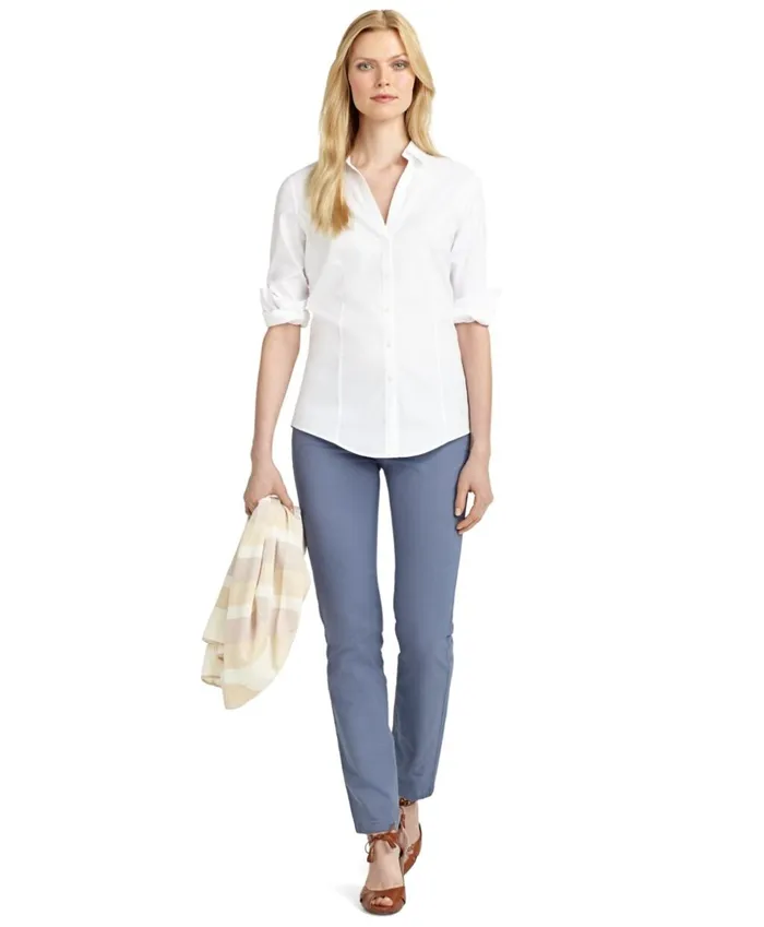 Brooks Brothers Petites Petite NonIron Fitted Blouse White 8211 Women Brooks Brothers Petites Petite NonIron Fitted Blouse White 8211 Women