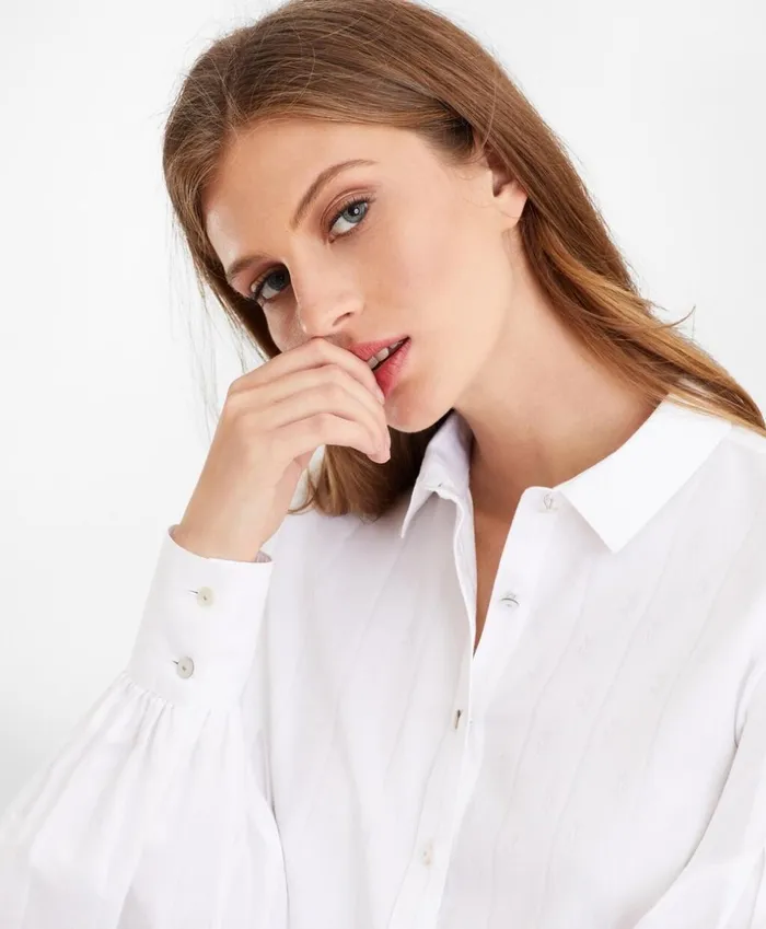Brooks Brothers Petites Petite NonIron TailoredFit Supima Cotton Floral Jacquard Blouse White 8211 Women Brooks Brothers Petites Petite NonIron TailoredFit Supima Cotton Floral Jacquard Blouse White 8211 Women