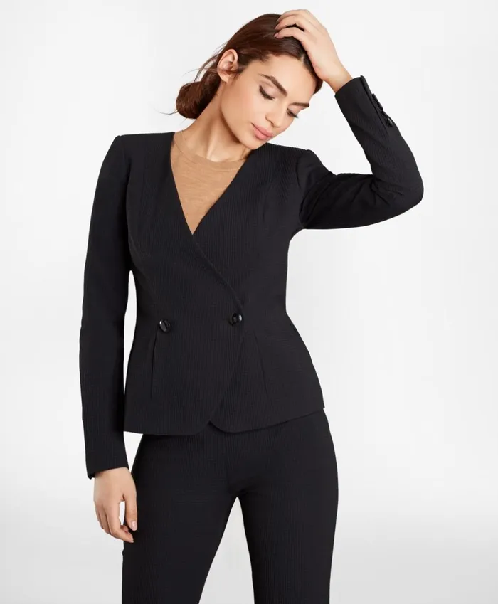 Brooks Brothers Petites Petite StretchCotton Jacquard DoubleBreasted Jacket Blacknavy 8211 Women Brooks Brothers Petites Petite StretchCotton Jacquard DoubleBreasted Jacket Blacknavy 8211 Women