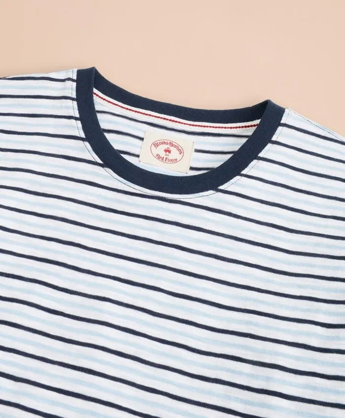 Brooks Brothers Polos and TShirts AlternatingStripe Slub Cotton Jersey TShirt Bluewhite 8211 Men Brooks Brothers Polos and TShirts AlternatingStripe Slub Cotton Jersey TShirt Bluewhite 8211 Men