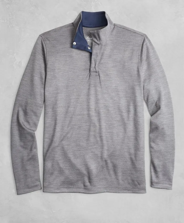 Brooks Brothers Polos and TShirts Golden Fleece BrooksTech Mockneck Charcoal 8211 Men Brooks Brothers Polos and TShirts Golden Fleece BrooksTech Mockneck Charcoal 8211 Men