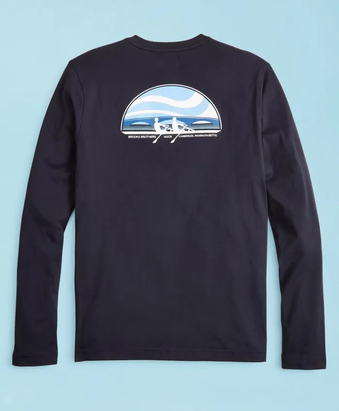 Brooks Brothers Polos and TShirts Head Of The Charles Regatta LongSleeve Graphic TShirt Navy 8211 Men Brooks Brothers Polos and TShirts Head Of The Charles Regatta LongSleeve Graphic TShirt Navy 8211 Men