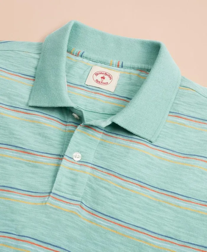 Brooks Brothers Polos and TShirts MultiColor Stripe Slub Jersey Polo Shirt Green 8211 Men Brooks Brothers Polos and TShirts MultiColor Stripe Slub Jersey Polo Shirt Green 8211 Men