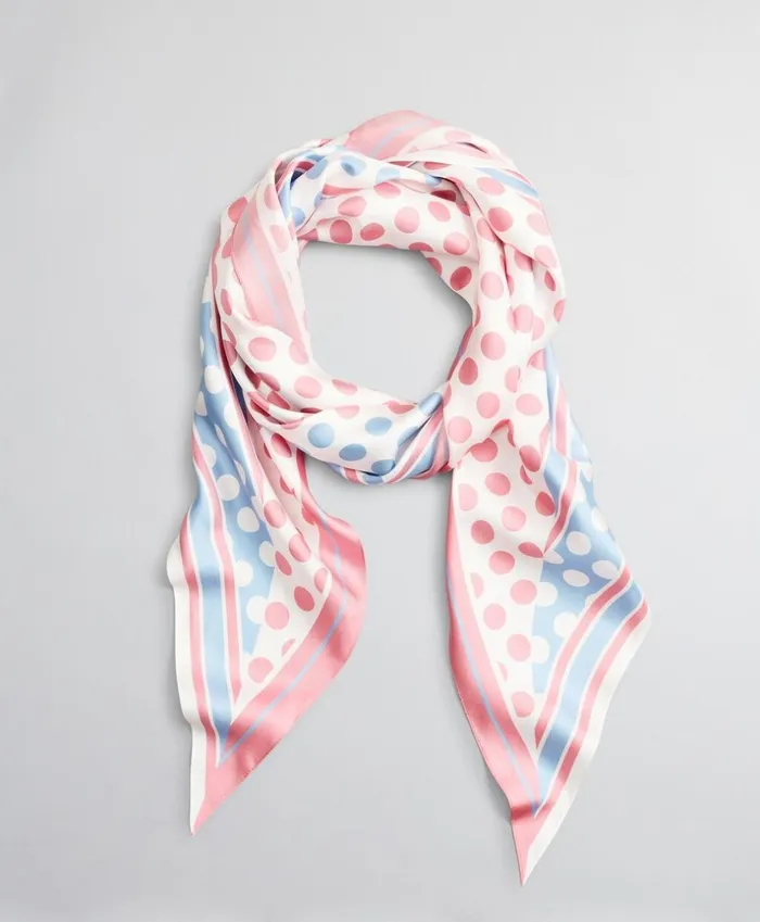 Brooks Brothers Scarves Hats and Gloves PolkaDotPrint Silk Diamond Scarf Light Pink 8211 Women Brooks Brothers Scarves Hats and Gloves PolkaDotPrint Silk Diamond Scarf Light Pink 8211 Women