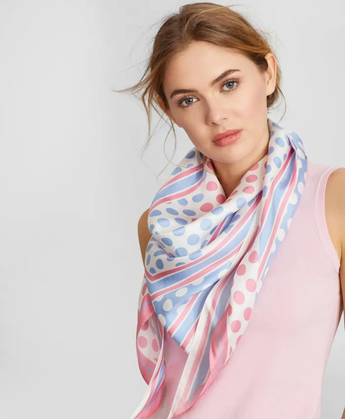 Brooks Brothers Scarves Hats and Gloves PolkaDotPrint Silk Diamond Scarf Light Pink 8211 Women Brooks Brothers Scarves Hats and Gloves PolkaDotPrint Silk Diamond Scarf Light Pink 8211 Women