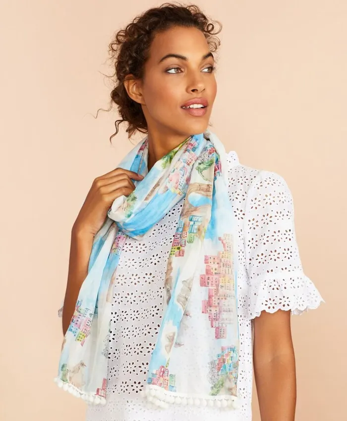 Brooks Brothers Scarves Hats and Gloves TropicalPrint CottonSilk Oblong Scarf Whitemulti 8211 Women Brooks Brothers Scarves Hats and Gloves TropicalPrint CottonSilk Oblong Scarf Whitemulti 8211 Women