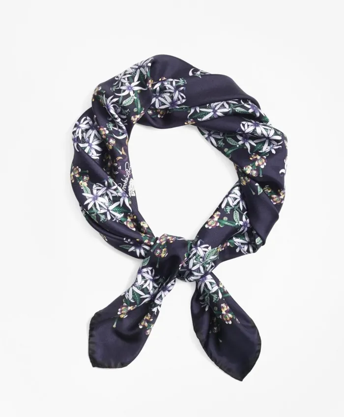 Brooks Brothers Scarves Hats and Gloves WildflowerPrint Silk Square Scarf Navymulti 8211 Women Brooks Brothers Scarves Hats and Gloves WildflowerPrint Silk Square Scarf Navymulti 8211 Women