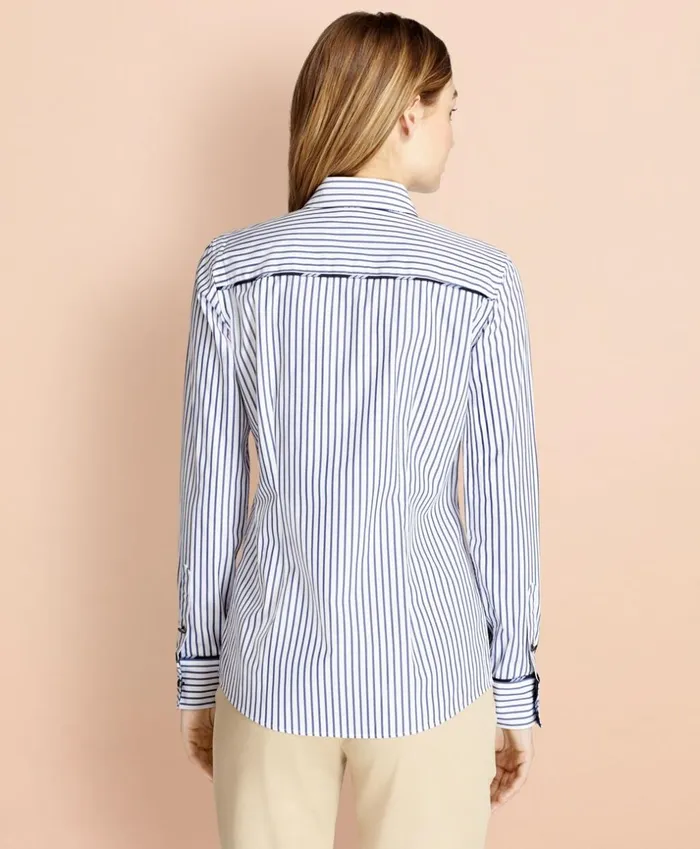 Brooks Brothers Shirts and Tops BB1Trimmed NinetoNine Striped StretchCotton Poplin Shirt Bluewhite 8211 Women Brooks Brothers Shirts and Tops BB1Trimmed NinetoNine Striped StretchCotton Poplin Shirt Bluewhite 8211 Women