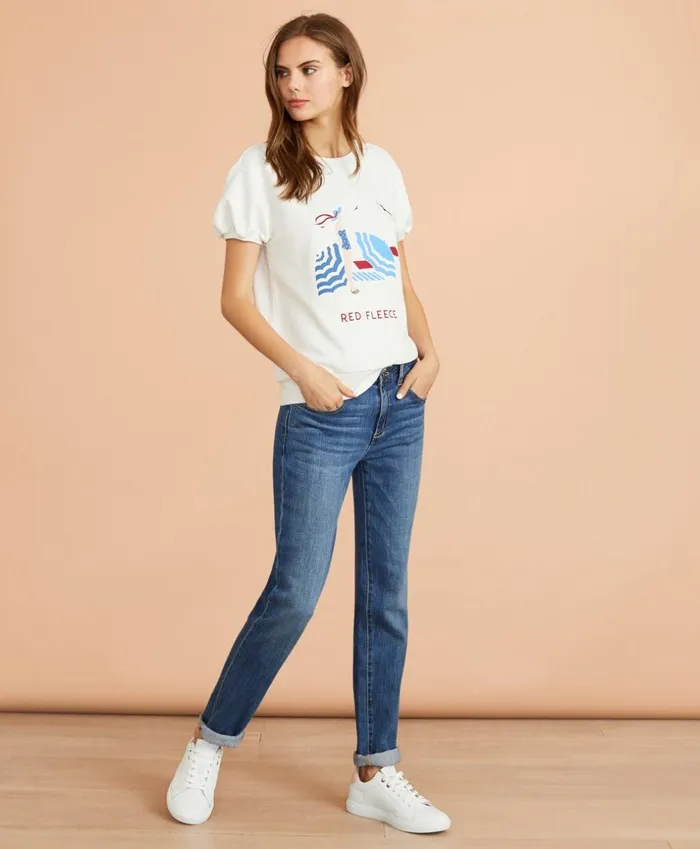 Brooks Brothers Shirts and Tops Beach Graphic French Terry Top White 8211 Women Brooks Brothers Shirts and Tops Beach Graphic French Terry Top White 8211 Women