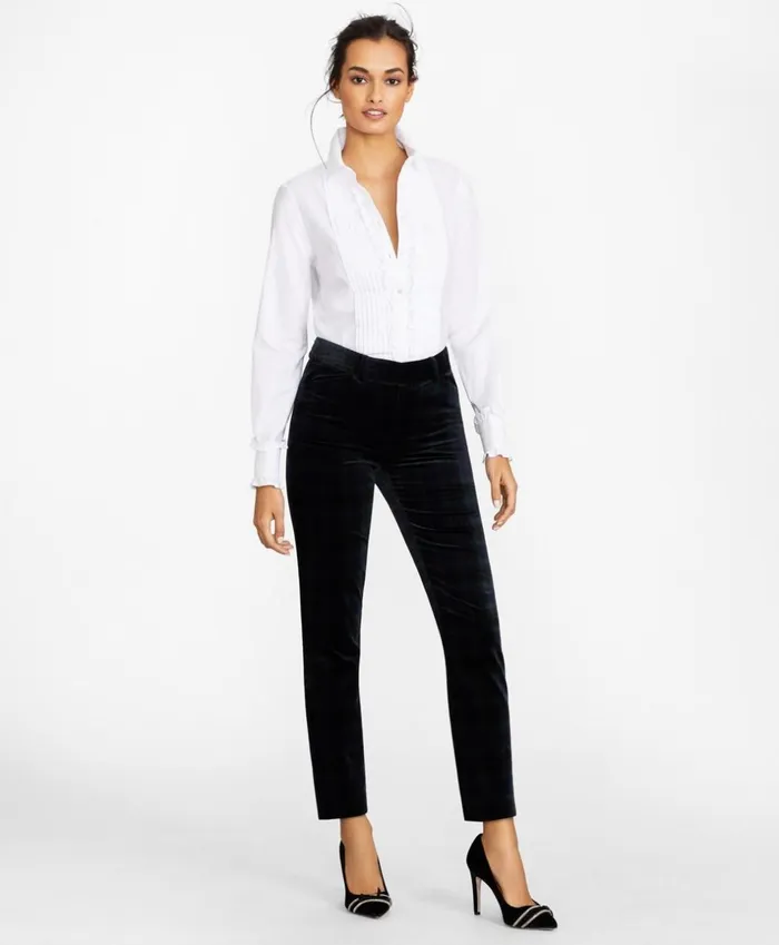 Brooks Brothers Shirts and Tops NonIron Tailored Fit Cotton Dobby Ruffled Tuxedo Shirt White 8211 Women Brooks Brothers Shirts and Tops NonIron Tailored Fit Cotton Dobby Ruffled Tuxedo Shirt White 8211 Women