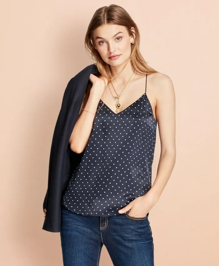 Brooks Brothers Shirts and Tops PolkaDot Silk Charmeuse Cami Navywhite 8211 Women Brooks Brothers Shirts and Tops PolkaDot Silk Charmeuse Cami Navywhite 8211 Women