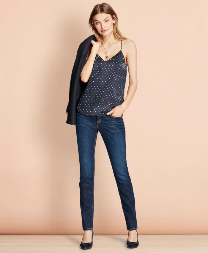 Brooks Brothers Shirts and Tops PolkaDot Silk Charmeuse Cami Navywhite 8211 Women Brooks Brothers Shirts and Tops PolkaDot Silk Charmeuse Cami Navywhite 8211 Women