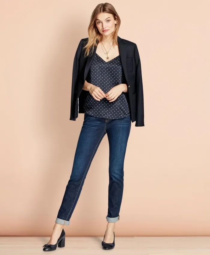 Brooks Brothers Shirts and Tops PolkaDot Silk Charmeuse Cami Navywhite 8211 Women Brooks Brothers Shirts and Tops PolkaDot Silk Charmeuse Cami Navywhite 8211 Women