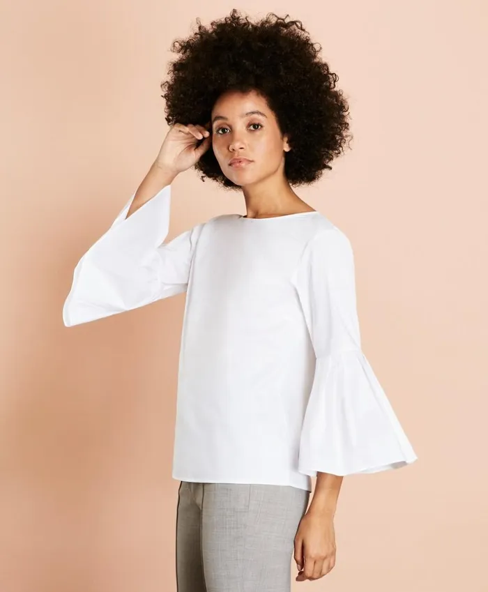 Brooks Brothers Shirts and Tops Poplin BellSleeve Blouse White 8211 Women