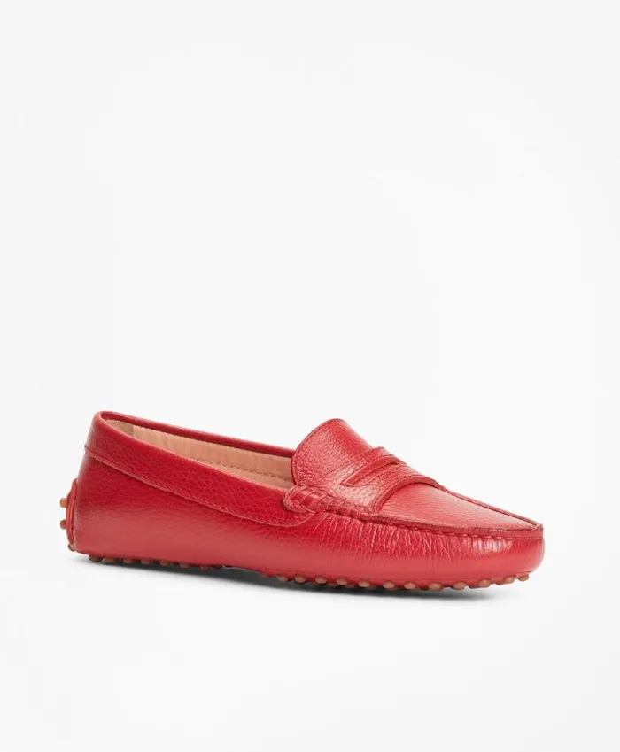 Brooks Brothers Shoes and Belts Leather Driving Moccasins Red 8211 Women