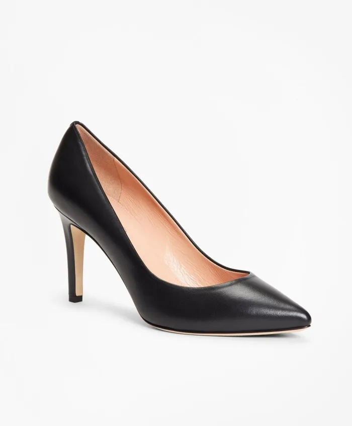 Brooks Brothers Shoes and Belts Leather PointToe Pumps Black 8211 Women