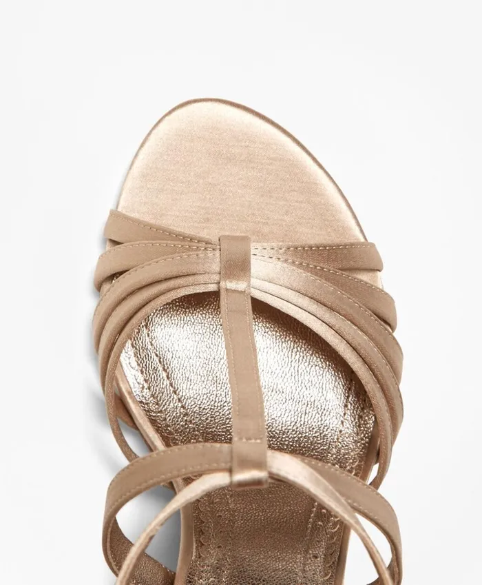 Brooks Brothers Shoes and Belts Satin HighHeeled Sandals Champagne 8211 Women Brooks Brothers Shoes and Belts Satin HighHeeled Sandals Champagne 8211 Women