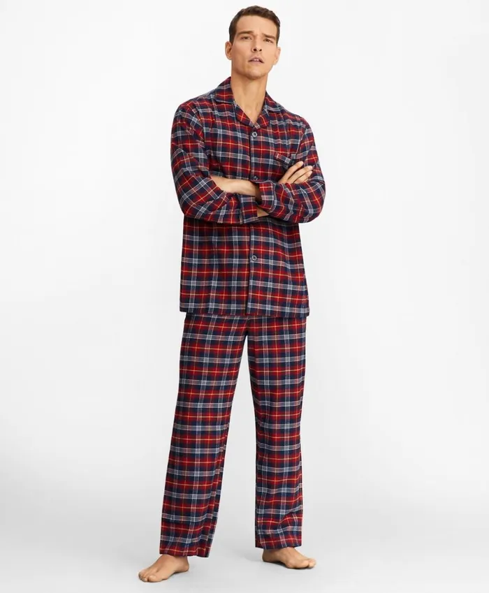 Brooks Brothers Sleepwear Red Plaid Flannel Pajamas Red 8211 Men
