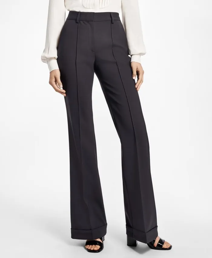 Brooks Brothers Suit Separates Cuffed WideLeg Tuxedo Pants Black 8211 Women