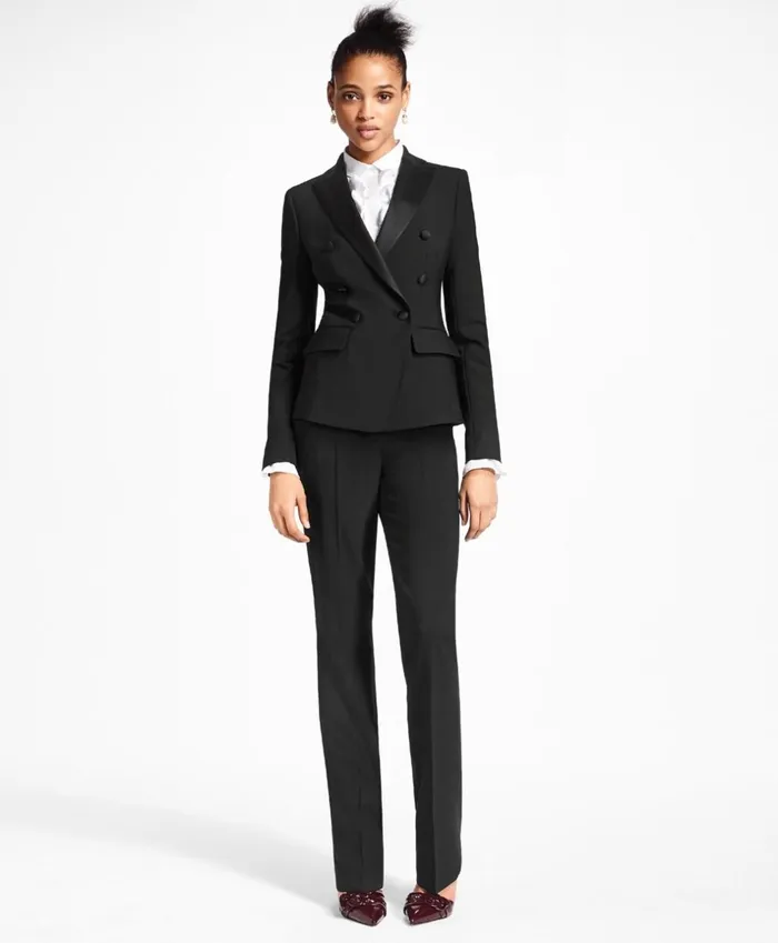 Brooks Brothers Suit Separates StretchWool Crepe DoubleBreasted Tuxedo Jacket Black 8211 Women Brooks Brothers Suit Separates StretchWool Crepe DoubleBreasted Tuxedo Jacket Black 8211 Women