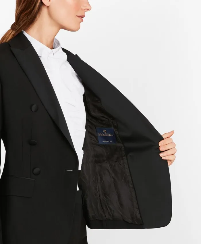 Brooks Brothers Suit Separates StretchWool Crepe DoubleBreasted Tuxedo Jacket Black 8211 Women Brooks Brothers Suit Separates StretchWool Crepe DoubleBreasted Tuxedo Jacket Black 8211 Women