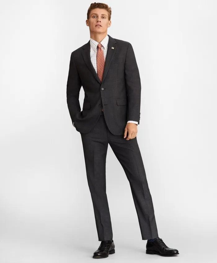 Brooks Brothers Suits Milano Fit Plaid 1818 Suit Charcoal 8211 Men