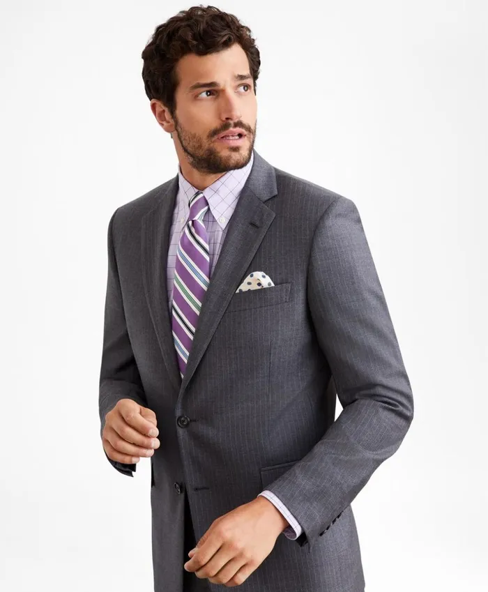 Brooks Brothers Suits Regent Fit TwoButton Grey Stripe 1818 Suit Grey 8211 Men Brooks Brothers Suits Regent Fit TwoButton Grey Stripe 1818 Suit Grey 8211 Men