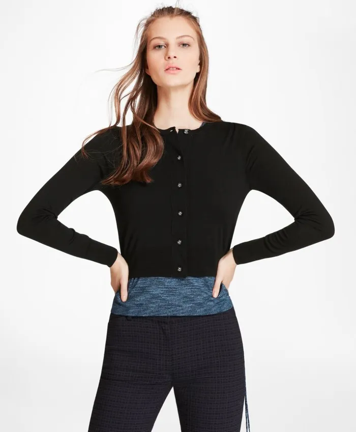 Brooks Brothers Sweaters Merino Wool Cropped Cardigan Black 8211 Women Brooks Brothers Sweaters Merino Wool Cropped Cardigan Black 8211 Women