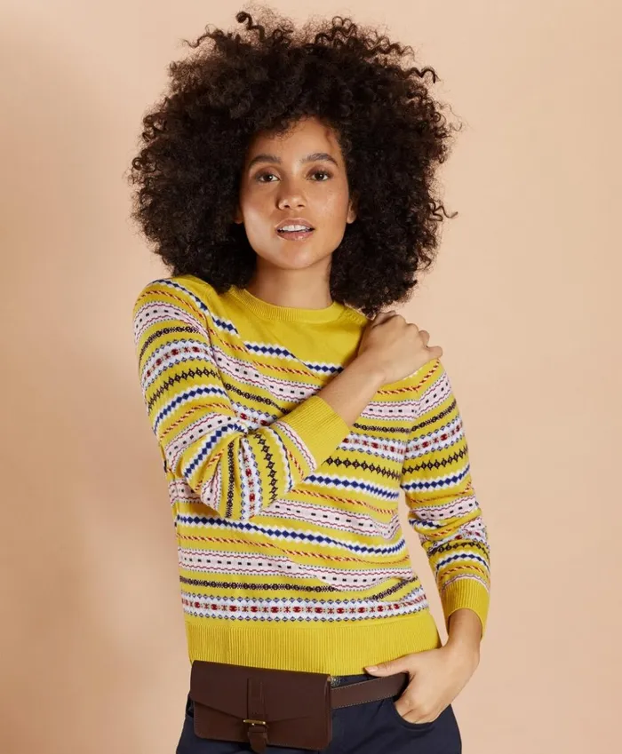 Brooks Brothers Sweaters Merino Wool Fair Isle Sweater Yellow 8211 Women