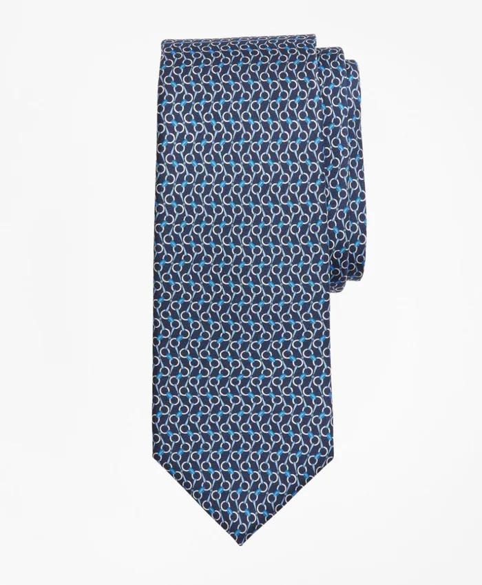 Brooks Brothers Ties Bit Chain Link Print Tie Navy 8211 Men