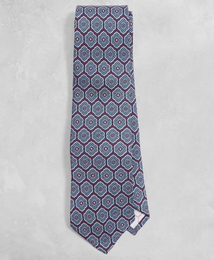 Brooks Brothers Ties Golden Fleece Lotus Medallion Silk Tie Wine 8211 Men