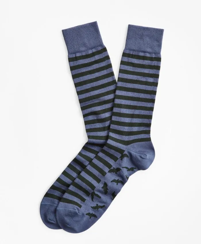 Brooks Brothers Underwear and Socks Seagull And Stripe Crew Socks Blue 8211 Men Brooks Brothers Underwear and Socks Seagull And Stripe Crew Socks Blue 8211 Men