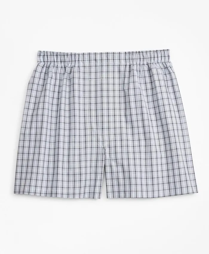 Brooks Brothers Underwear and Socks Traditional Fit MultiCheck Boxers Blue 8211 Men