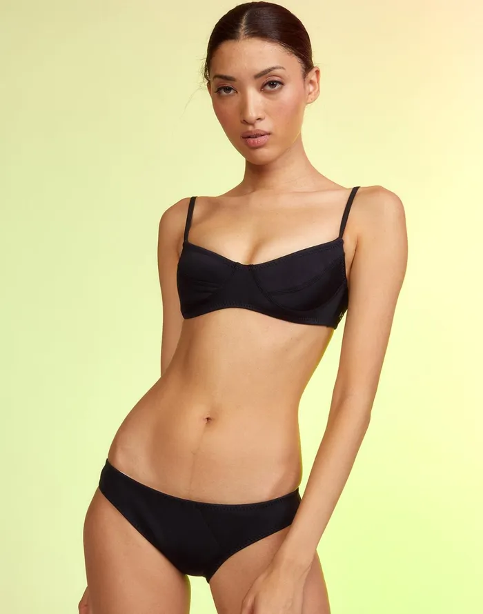 Butterfly Wings Neoprene Bikini Top 8211 Black Women Cynthia Rowley Surf and Swim