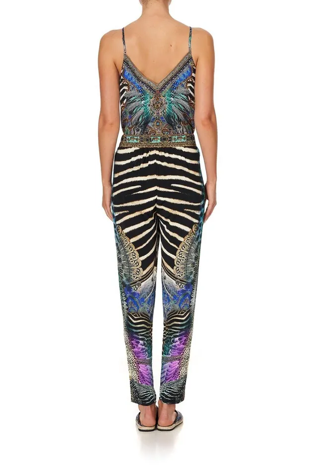 Camilla Extended Sizes Women Harem Pants With Front Pleats Animal Army