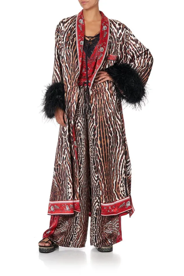 Camilla Kimonos Women Long Robe W Flared Sleeve Pirate Punk