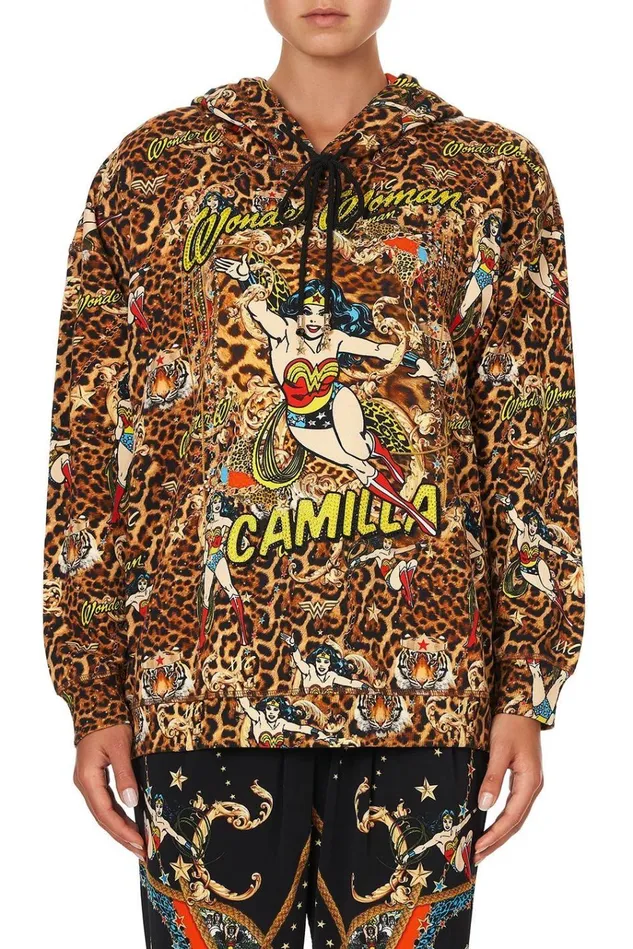 Camilla Knitwear Women Hoodie With Pockets Wonder Woman