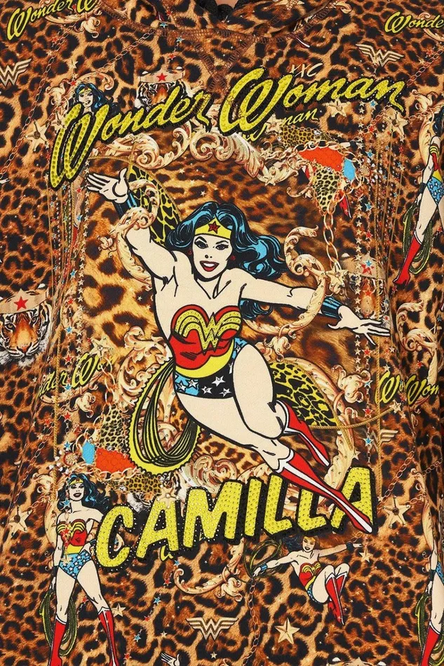 Camilla Knitwear Women Hoodie With Pockets Wonder Woman