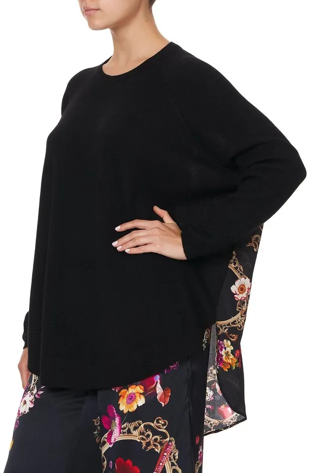 Camilla Knitwear Women Silk Back Curved Hem Mirror Mirror
