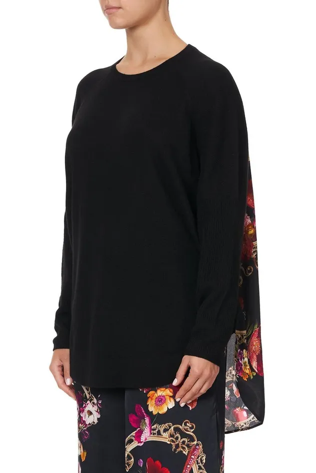 Camilla Knitwear Women Silk Back Curved Hem Mirror Mirror