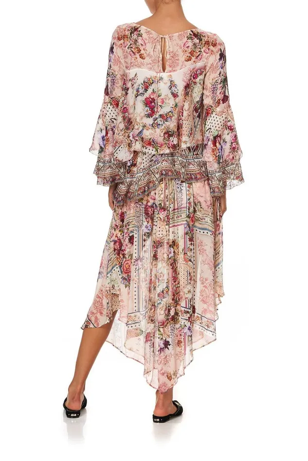 Camilla Modest Clothing Women Flared Layered Blouse Summoned By A Rose