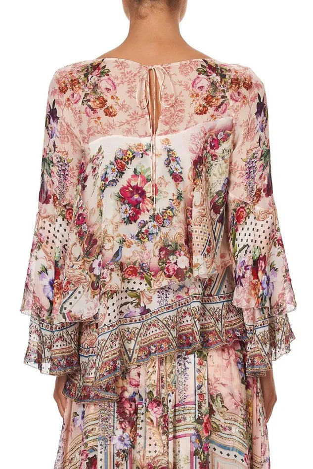 Camilla Modest Clothing Women Flared Layered Blouse Summoned By A Rose