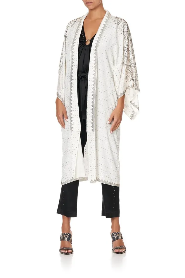 Camilla Modest Clothing Women Mid Length Kimono Coat Luxe Cream