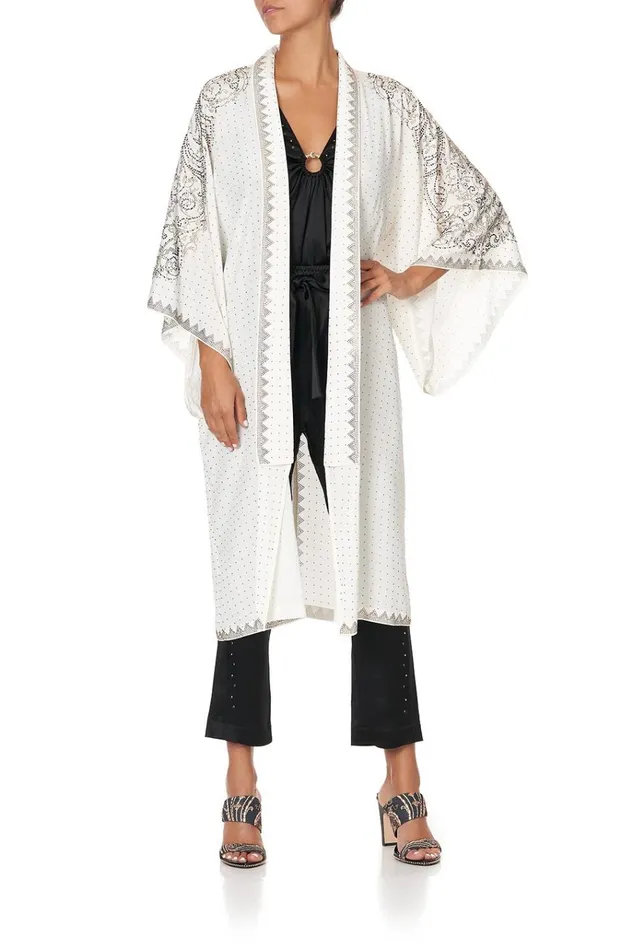 Camilla Modest Clothing Women Mid Length Kimono Coat Luxe Cream