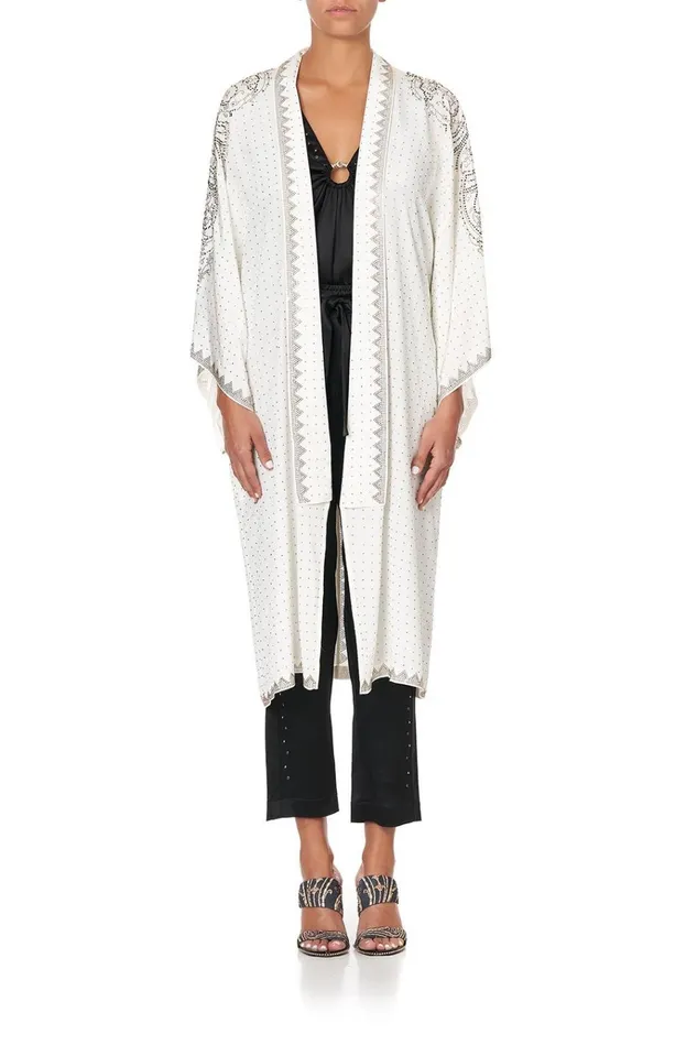 Camilla Modest Clothing Women Mid Length Kimono Coat Luxe Cream