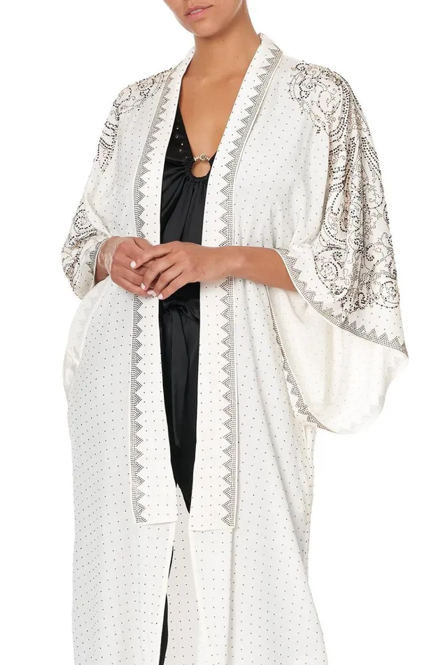 Camilla Modest Clothing Women Mid Length Kimono Coat Luxe Cream