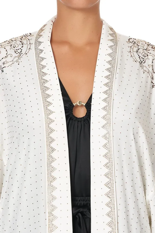 Camilla Modest Clothing Women Mid Length Kimono Coat Luxe Cream