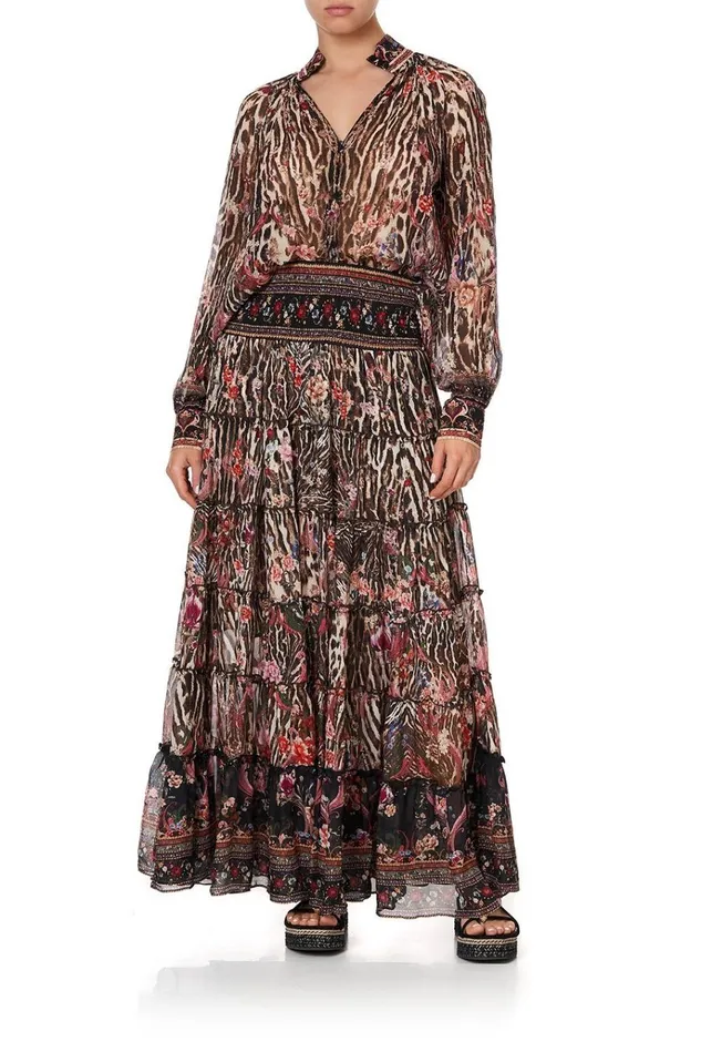 Camilla Skirts Women Shirred Waist Tiered Circle Skirt Liv A Little