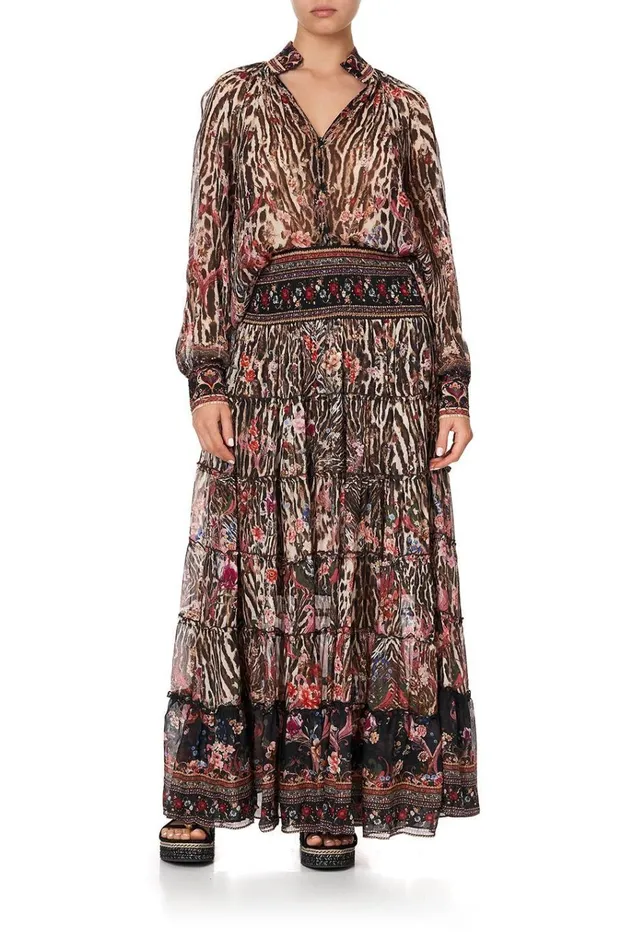 Camilla Skirts Women Shirred Waist Tiered Circle Skirt Liv A Little